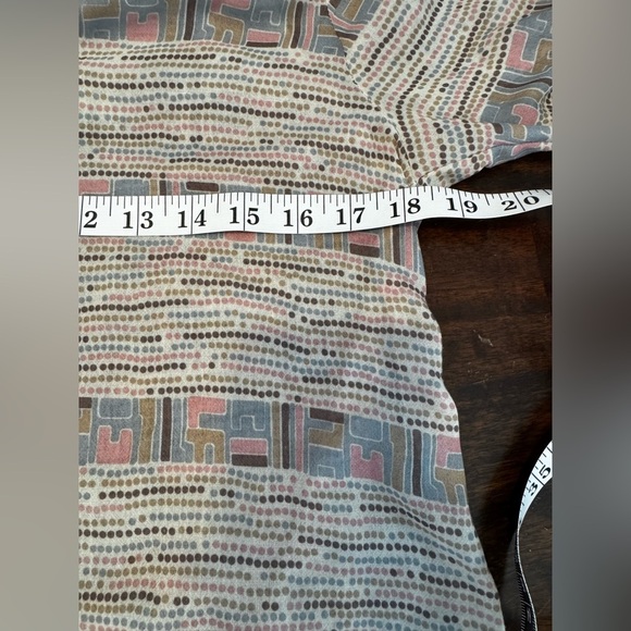 Calypso St Barth Boho Spotted Print Tie Neck Long Sleeve Peasant Blouse Sz S - Picture 7 of 11